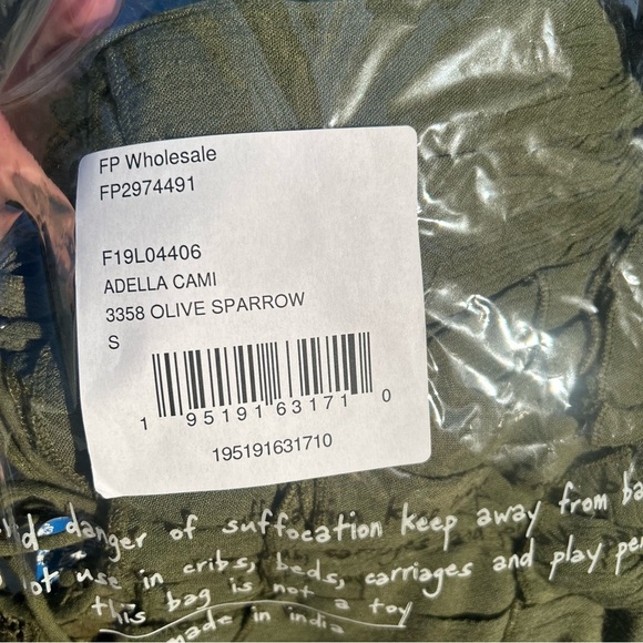 NWT Intimately Free People Adella Cami Olive Sparrow Green Size Small Lace - Picture 4 of 6